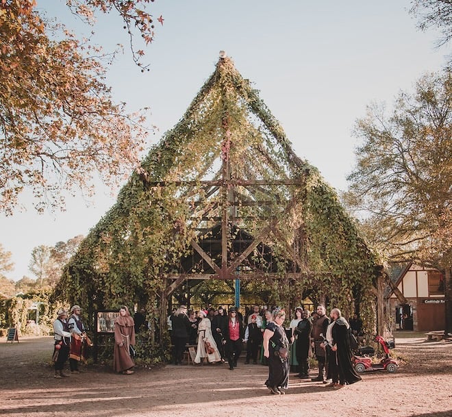 The greenery-covered chapel at the Texas Renaissance Festival.