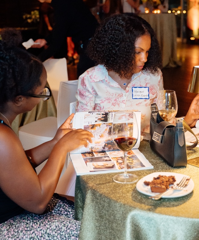 Guests flipping through the magazine. 
