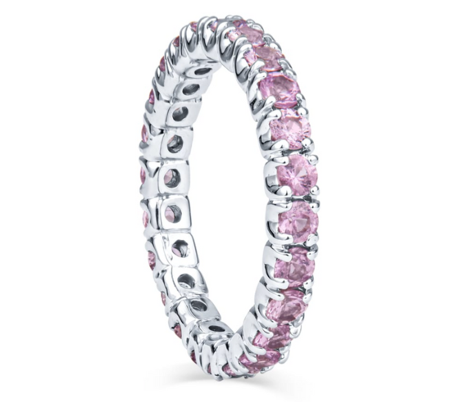 Light pink sapphire stacking ring. 