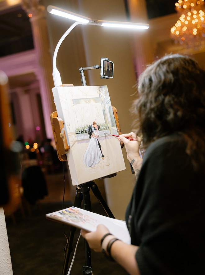 Rendered Moments painting the couples first dance moment. 