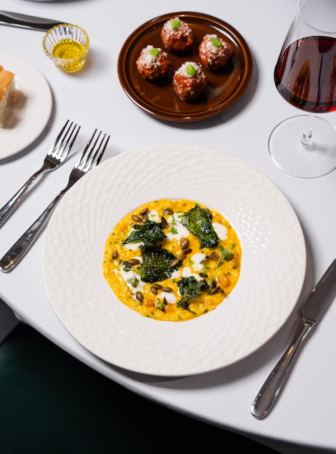 Italian cuisine served by Bastion Events with appetizers and wine. 