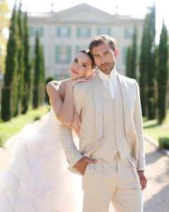 Pink and Green Wedding Color Palette at Château de Tourreau