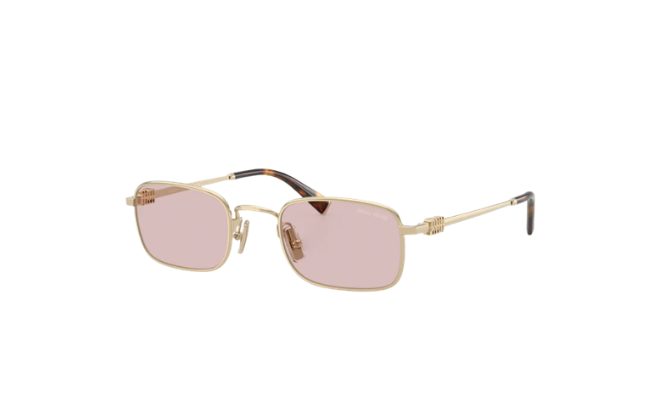 Rectangular pink metal sunglasses for bridal swim looks. 