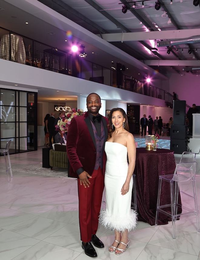 The bride and groom host a grand Houston wedding celebration. 