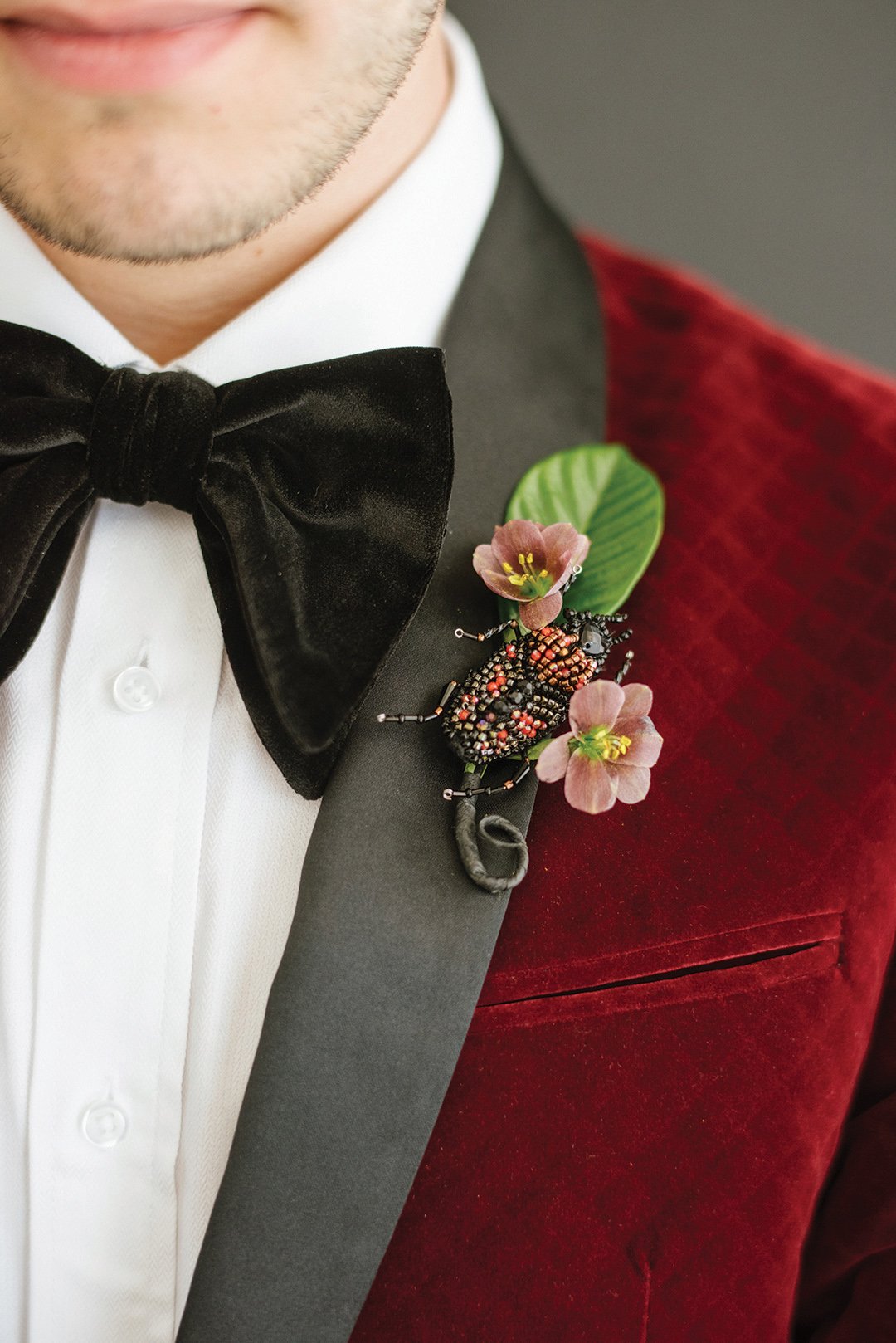 wedding inspiration, groomswear, groom, boutineer, unique, florals, LGBT, bold