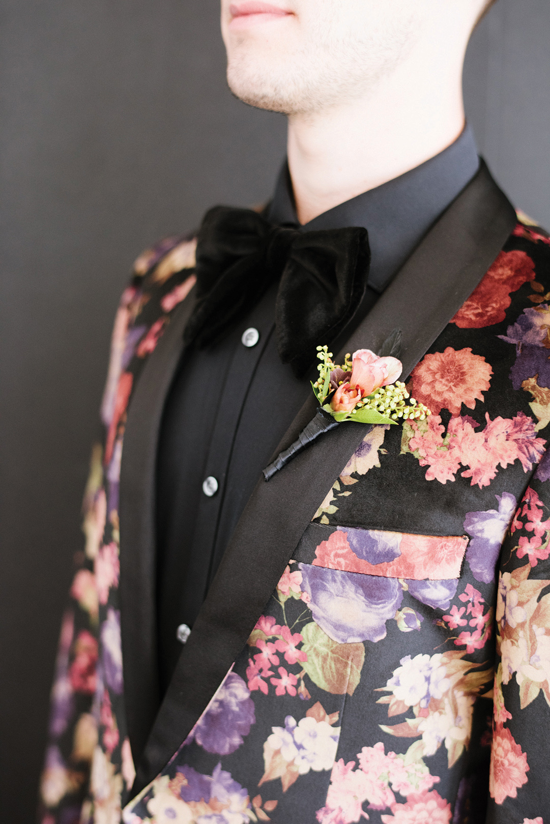 wedding inspiration, groomswear, groom, boutineer, unique, florals, LGBT, bold