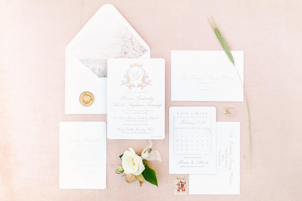 invitations, suite, flat lay