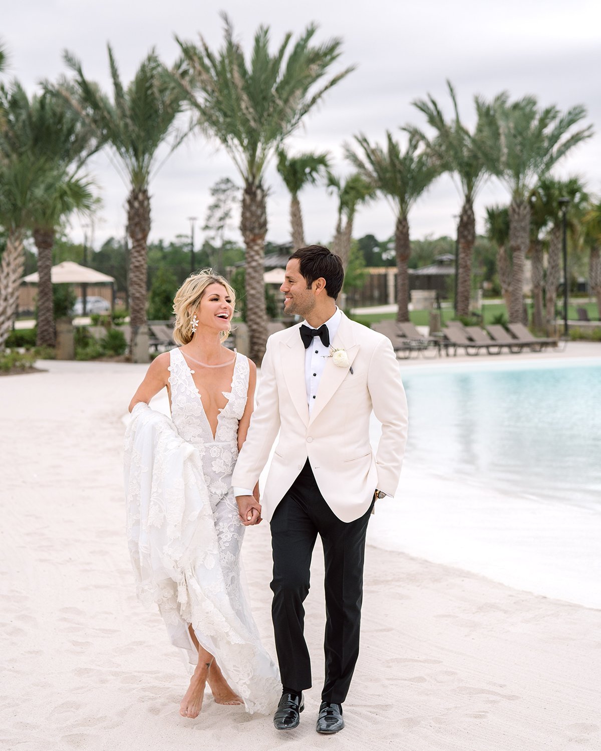 beach wedding in houston blue water