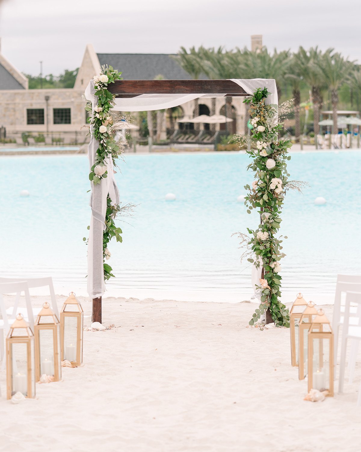 beach wedding altar