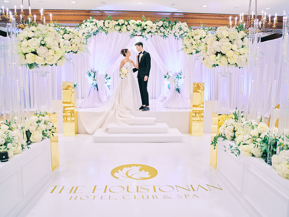 indoor wedding ceremony - gold