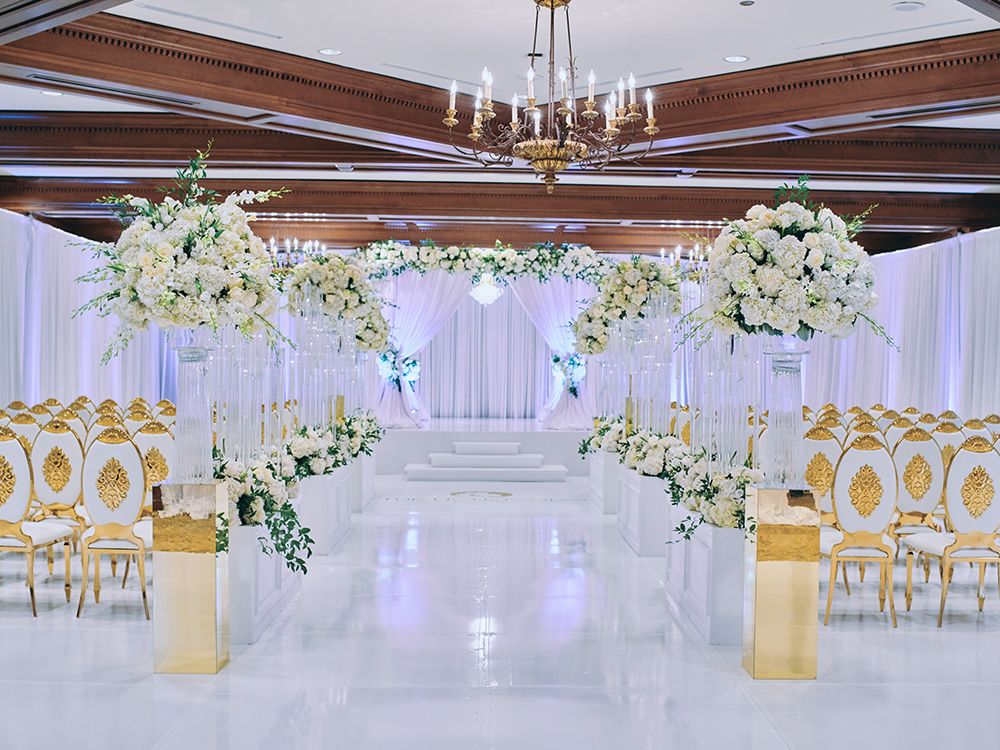 indoor wedding ceremony - gold
