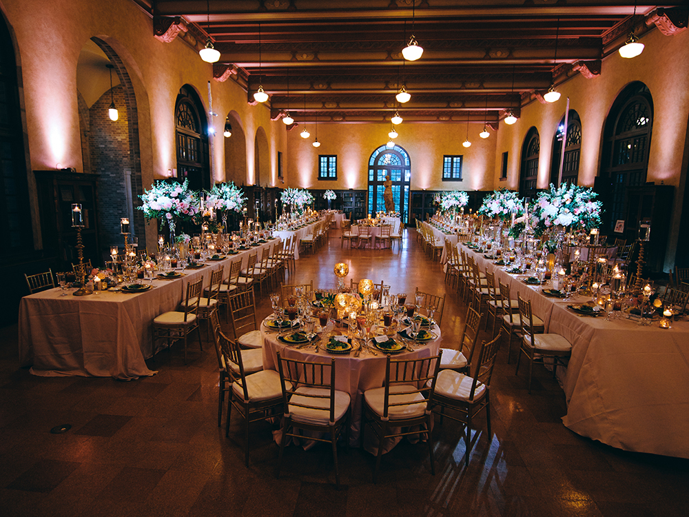 wedding reception decor and table layout