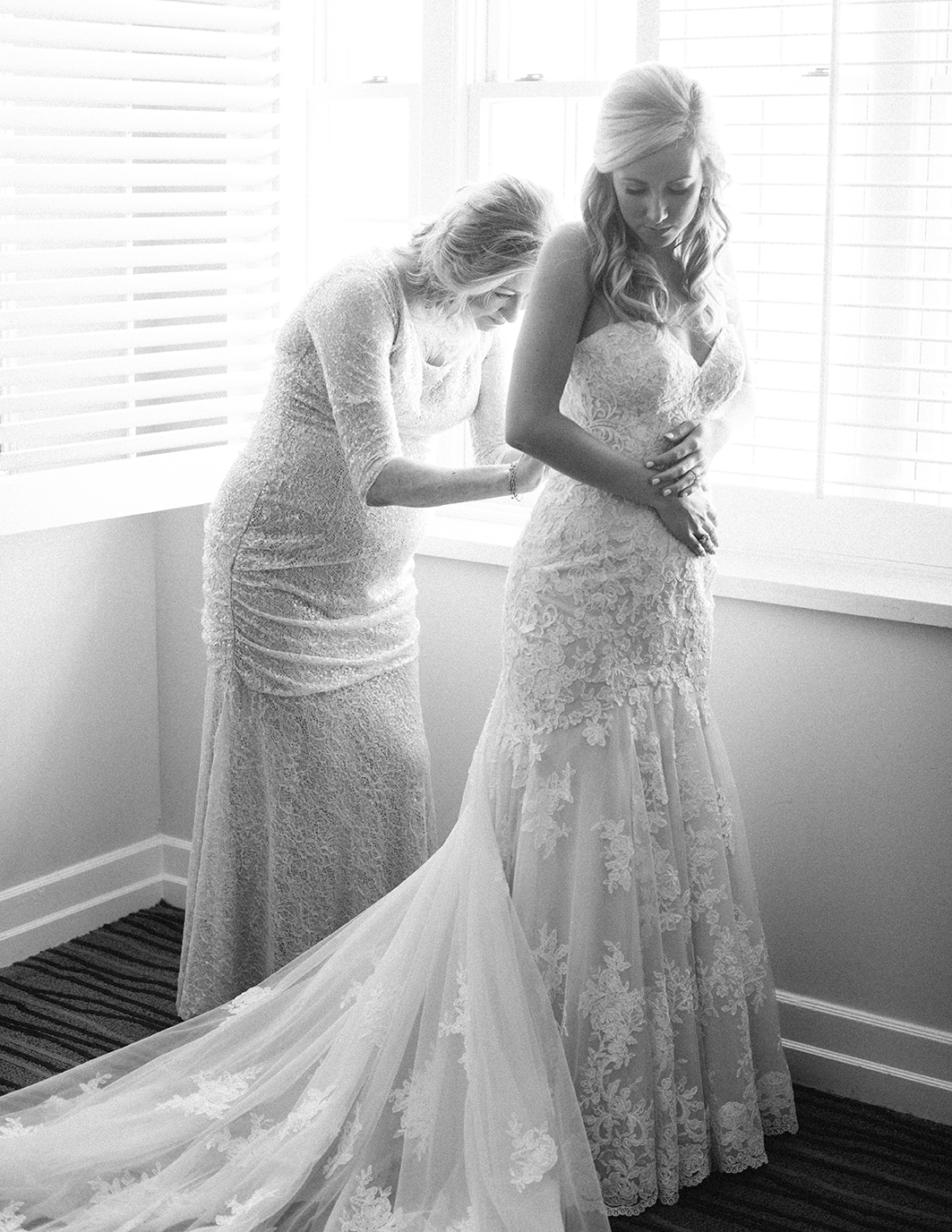 hotel wedding, getting ready, wedding gown, bride, lace gown, houston bridal gallery