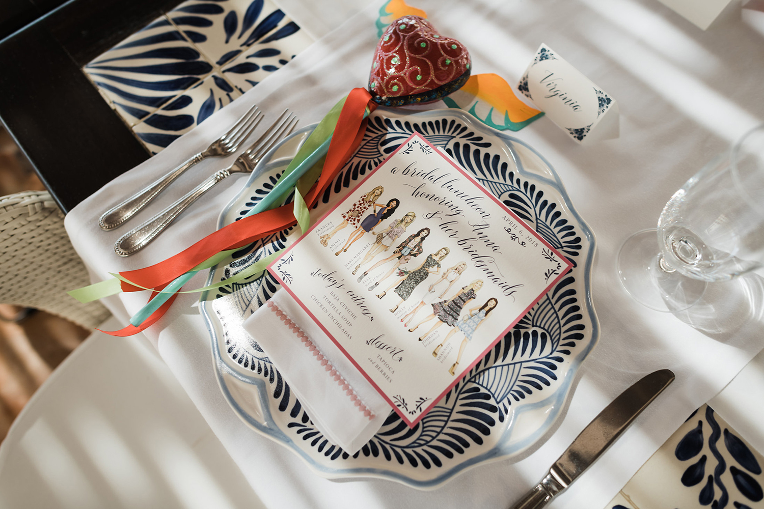 bridal luncheon - stationery, menu cards