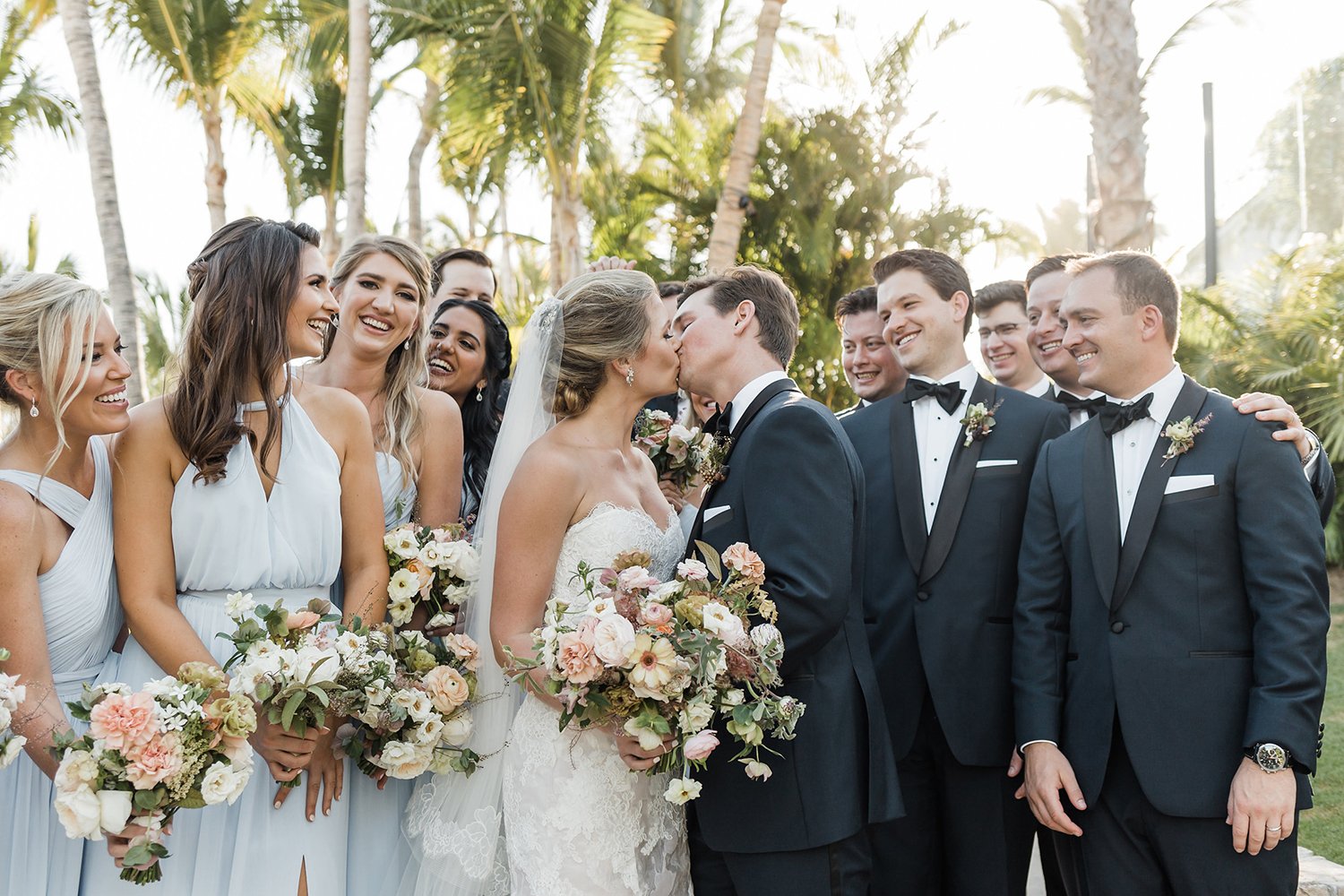 wedding party after the ceremony - destination wedding photography