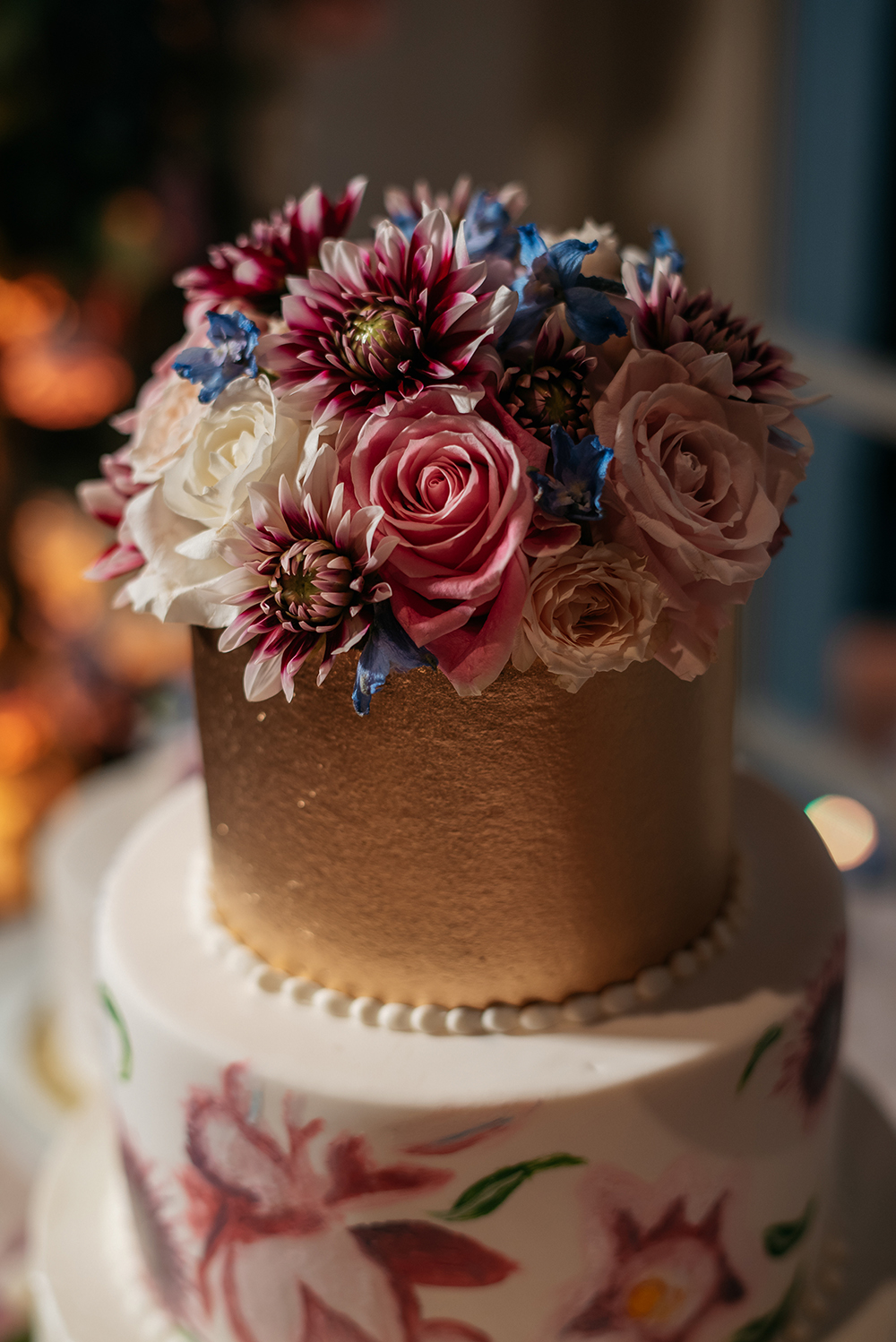 floral wedding cake topper