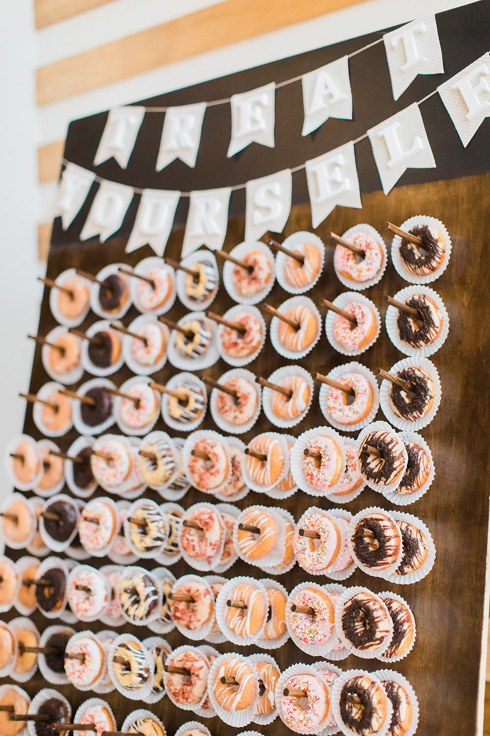 donut wall - wedding reception - late night bites