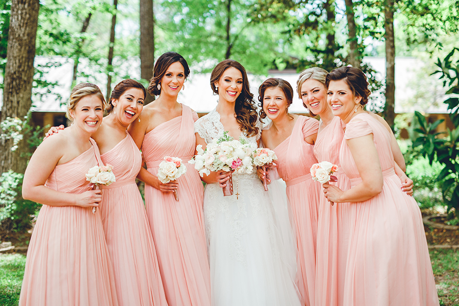 blush bridesmaids dresses 