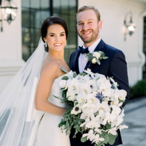 A Fall Wedding Full of Navy and White Hues at The Peach Orchard Venue