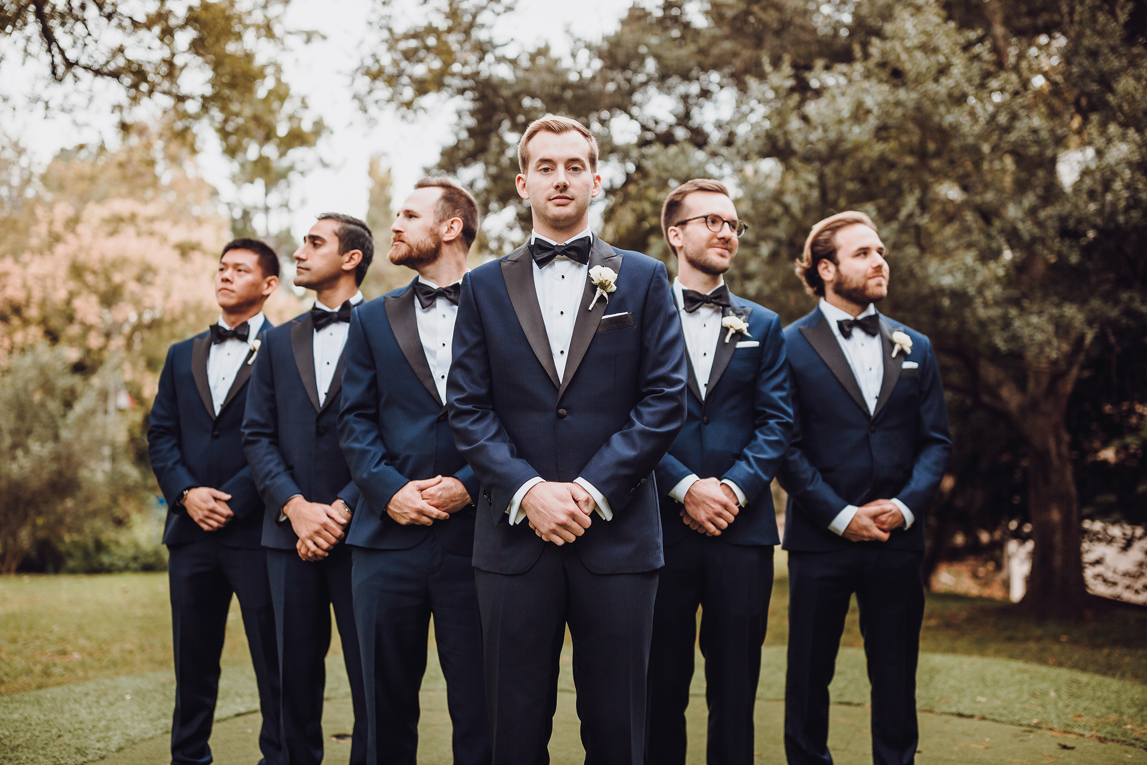 navy suits - groomsmen fashion - tuxedos