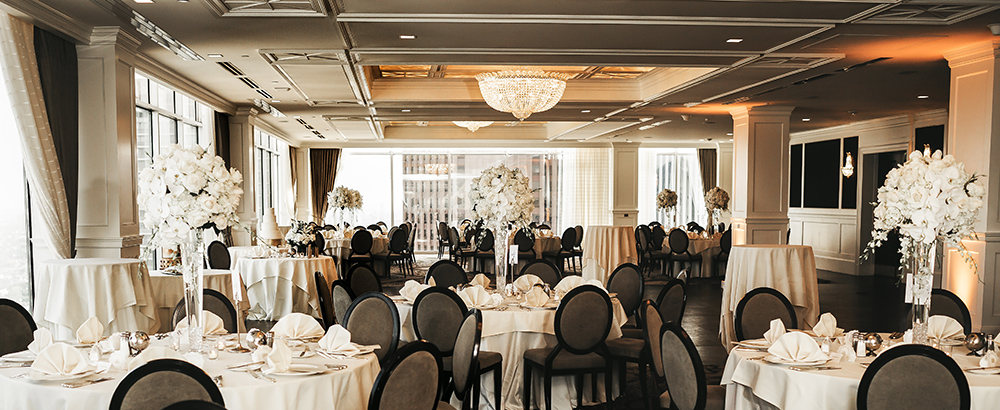 wedding reception decor - petroleum club of houston