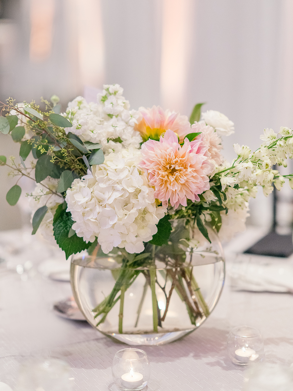 floral centerpiece - wedding reception decor 