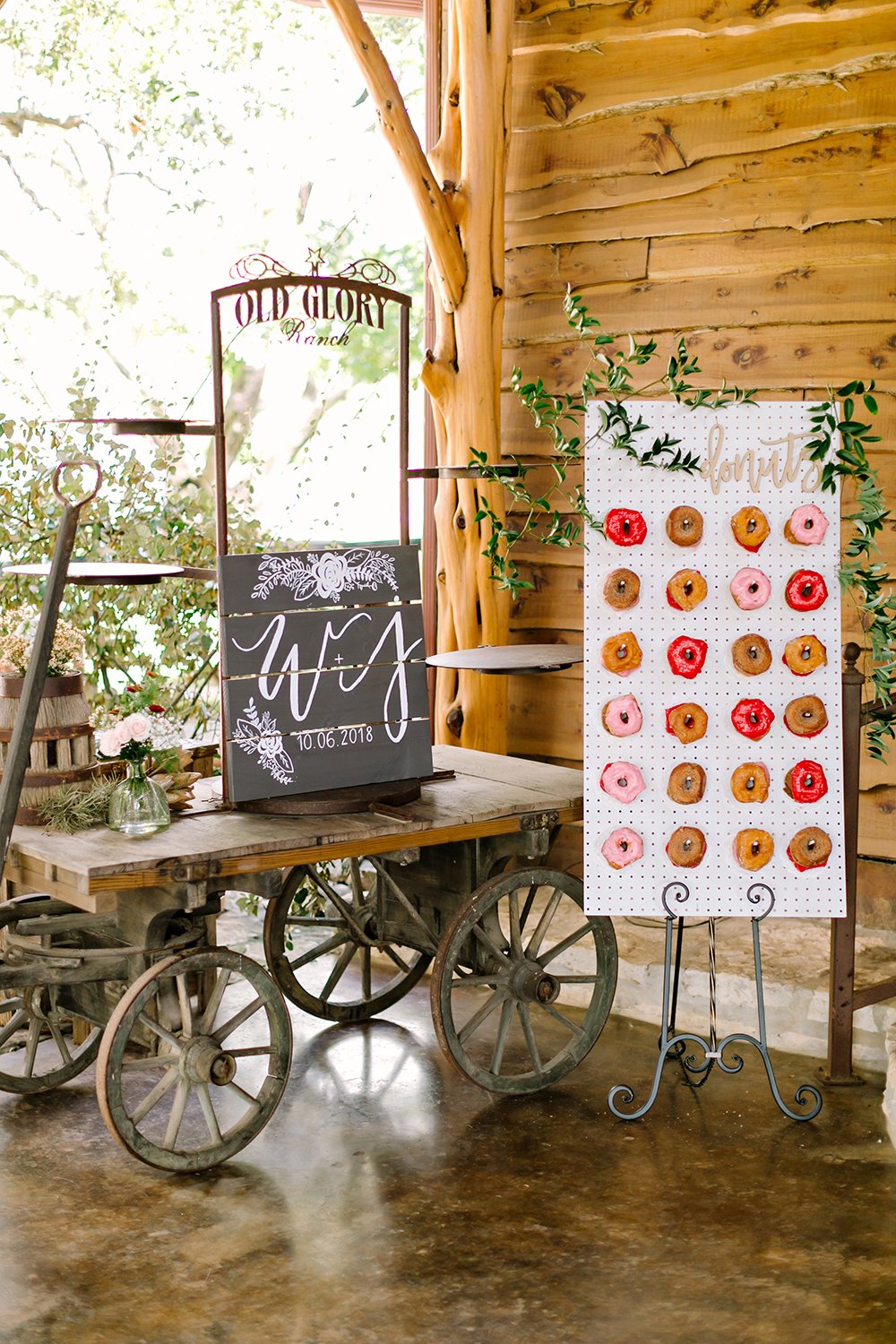 donut wall - wedding reception