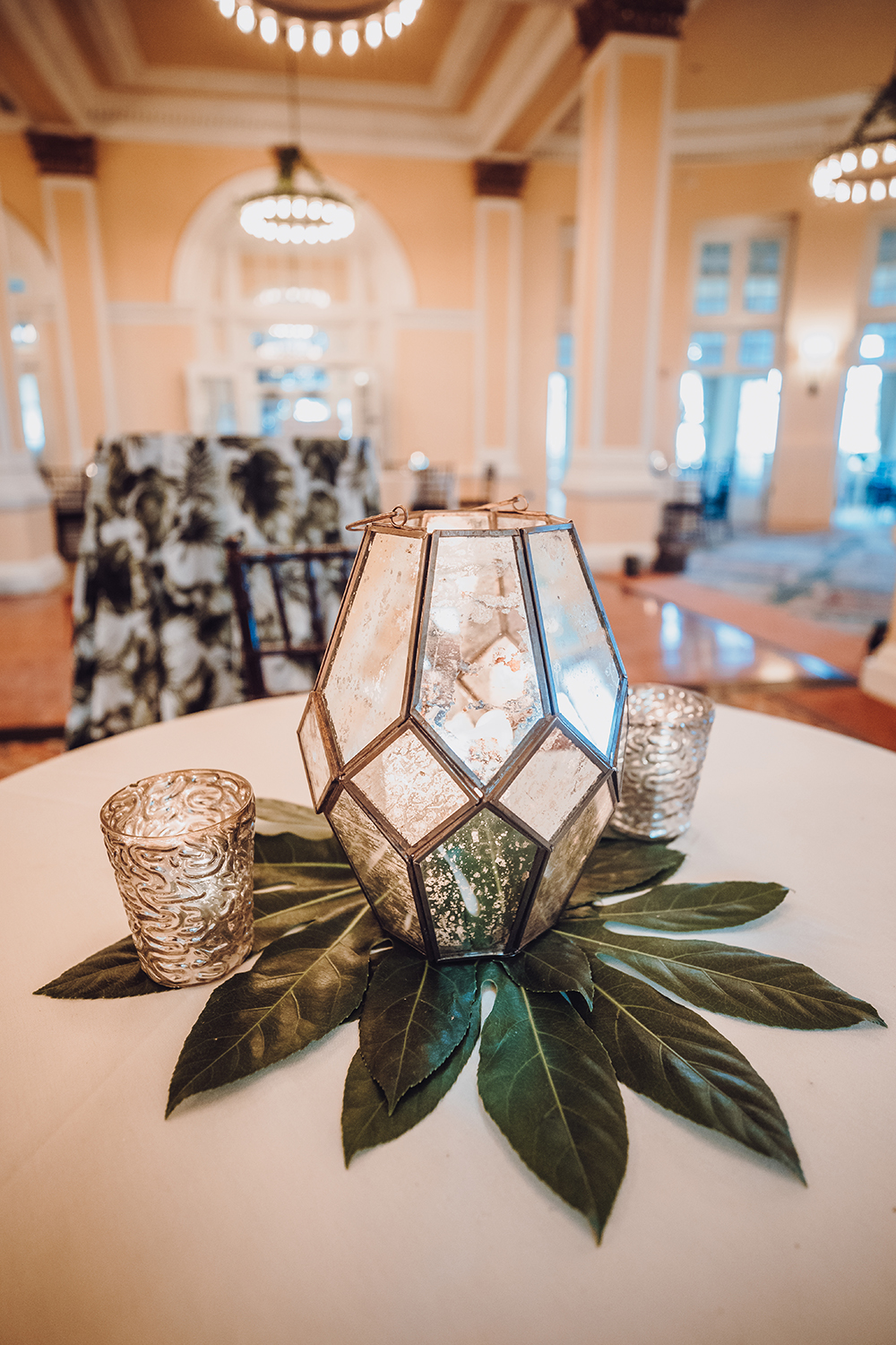 wedding reception decor - geometric - centerpieces