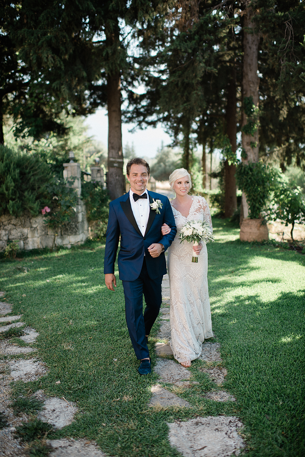 walking down the aisle - greece - elopement - outdoor - wedding ceremony