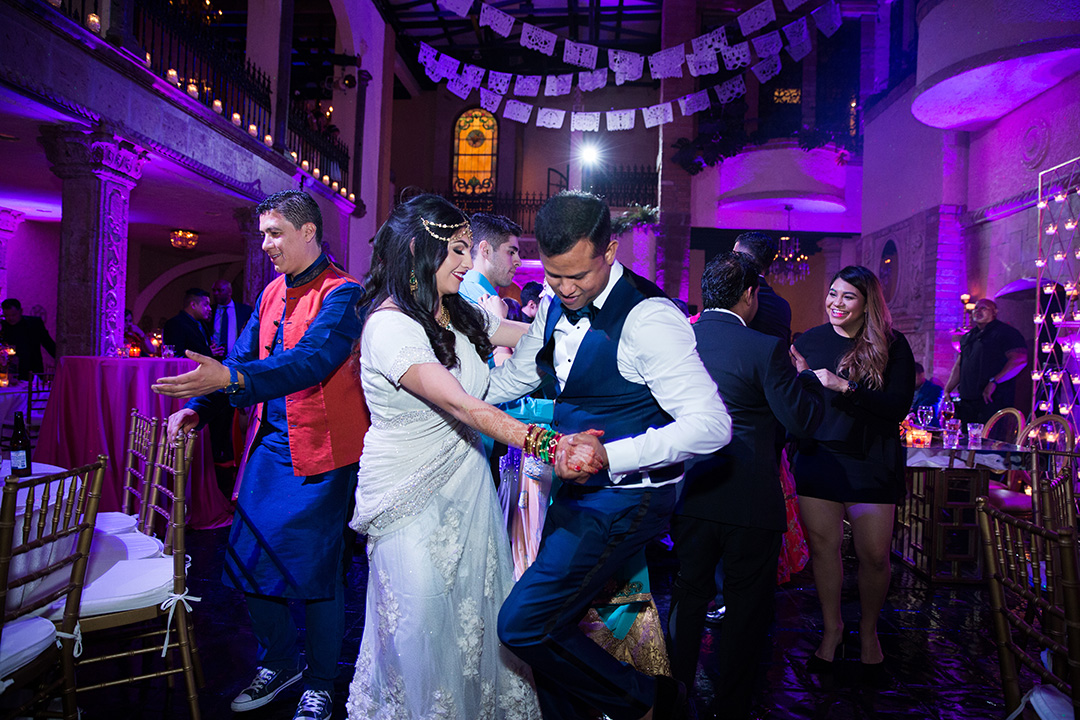 houston wedding, south asian, mexican, las velas, interracial couple