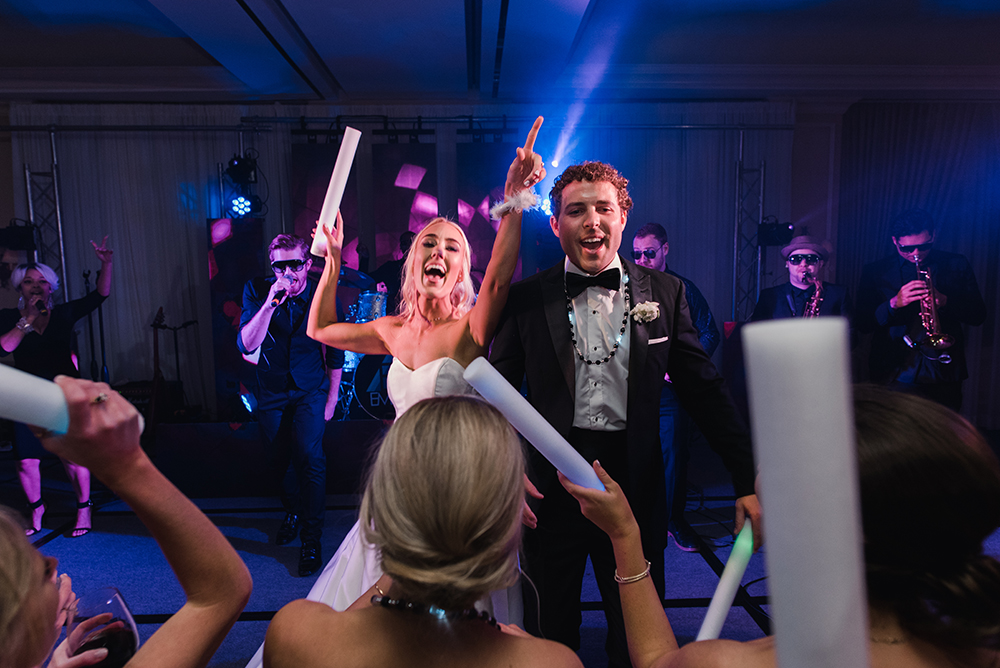 glow sticks and lighting for wedding reception