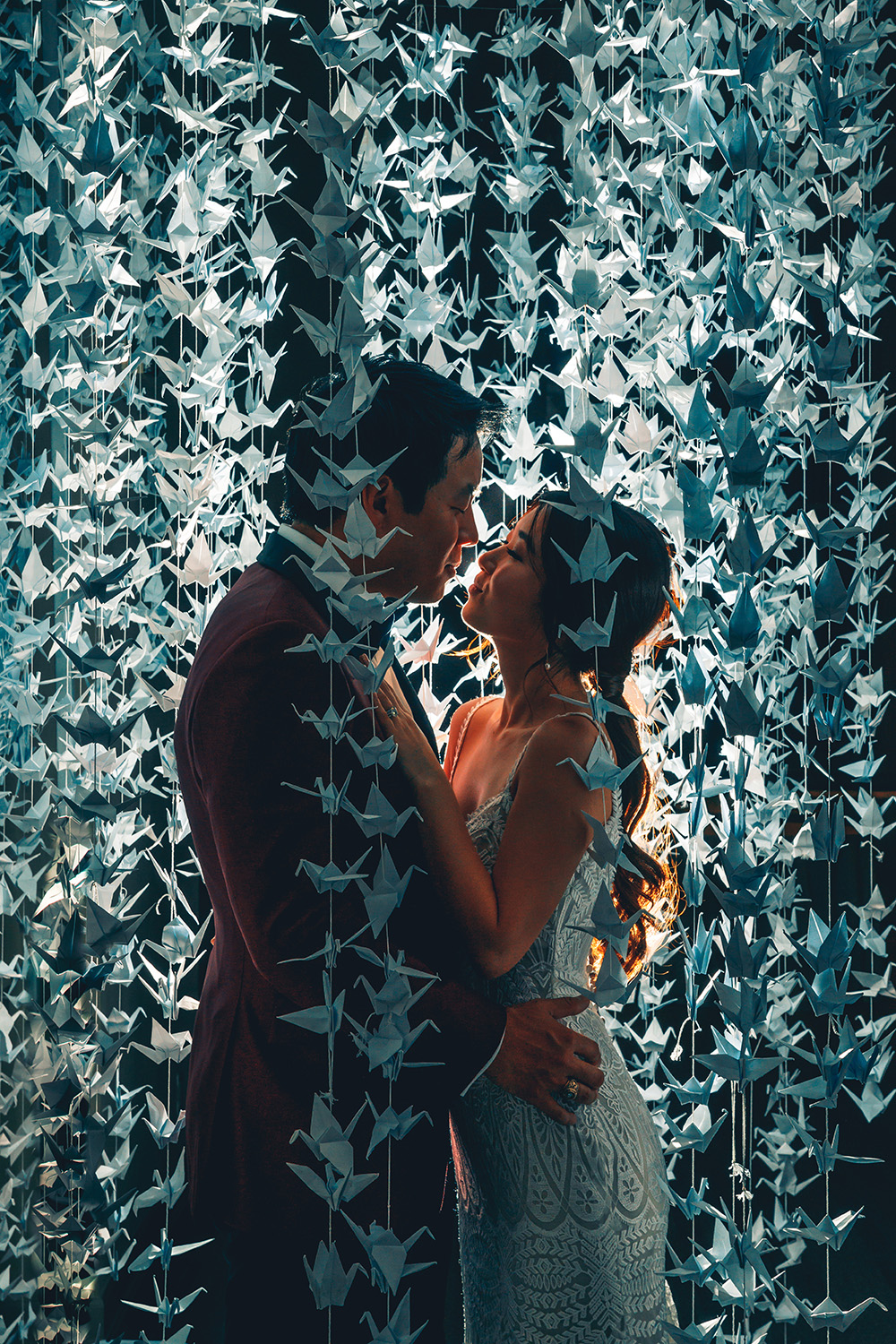 corinthian, houston, cranes, paper, unique, photography, romantic, reception