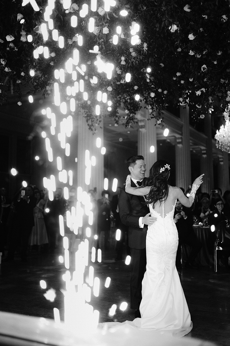 sparklers at wedding