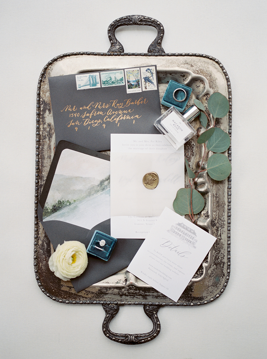 flatlay - invitations, stationery - ring - cute wedding photo ideas