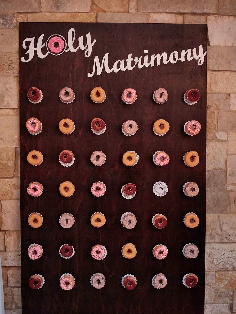 donut wall - holy matrimony - desserts for wedding