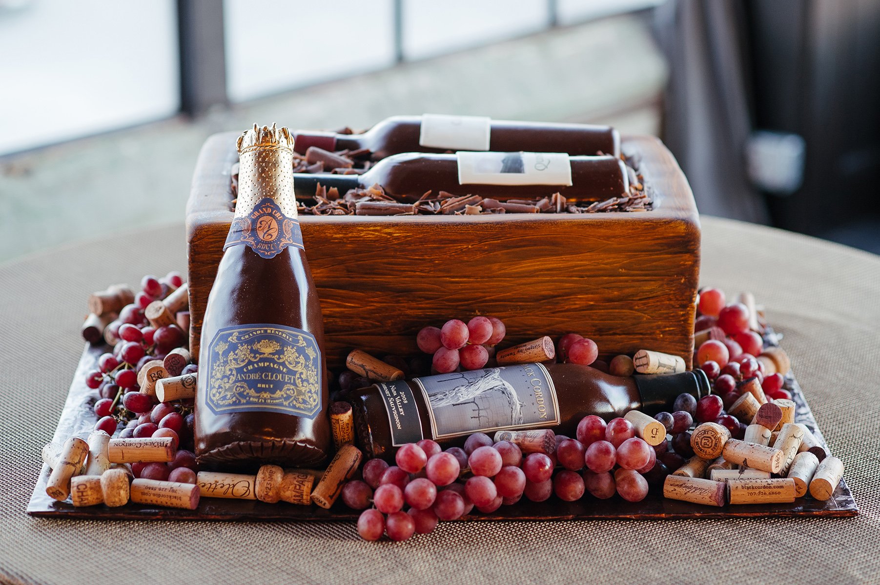 wedding reception at the astorian - wine barrel - grooms cake