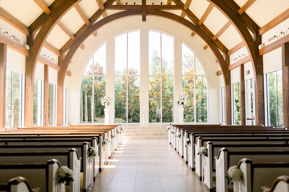 ashton gardens - houston wedding ceremony - chapel - natural light - romantic