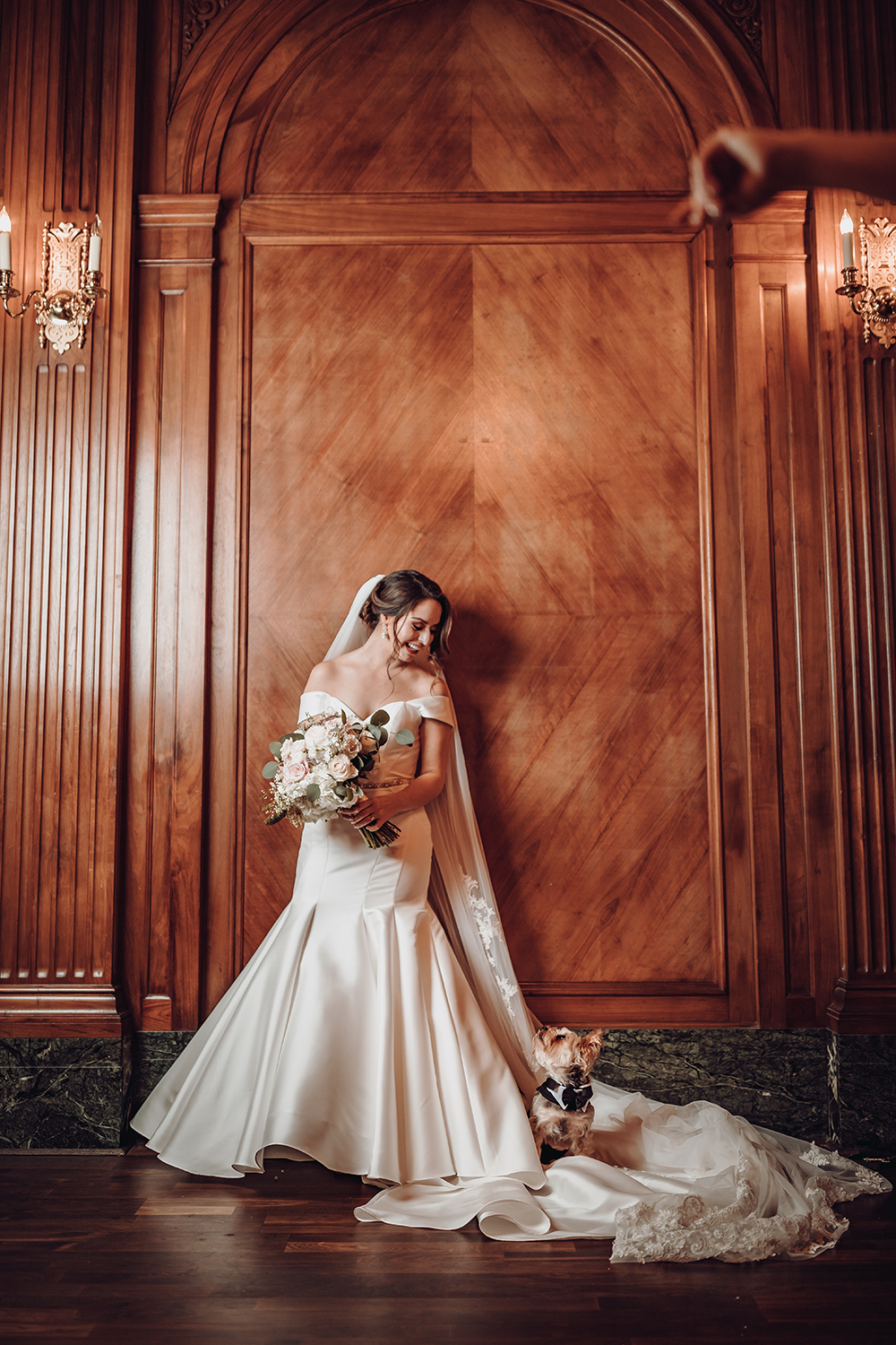 bridal portrait - pets in weddings