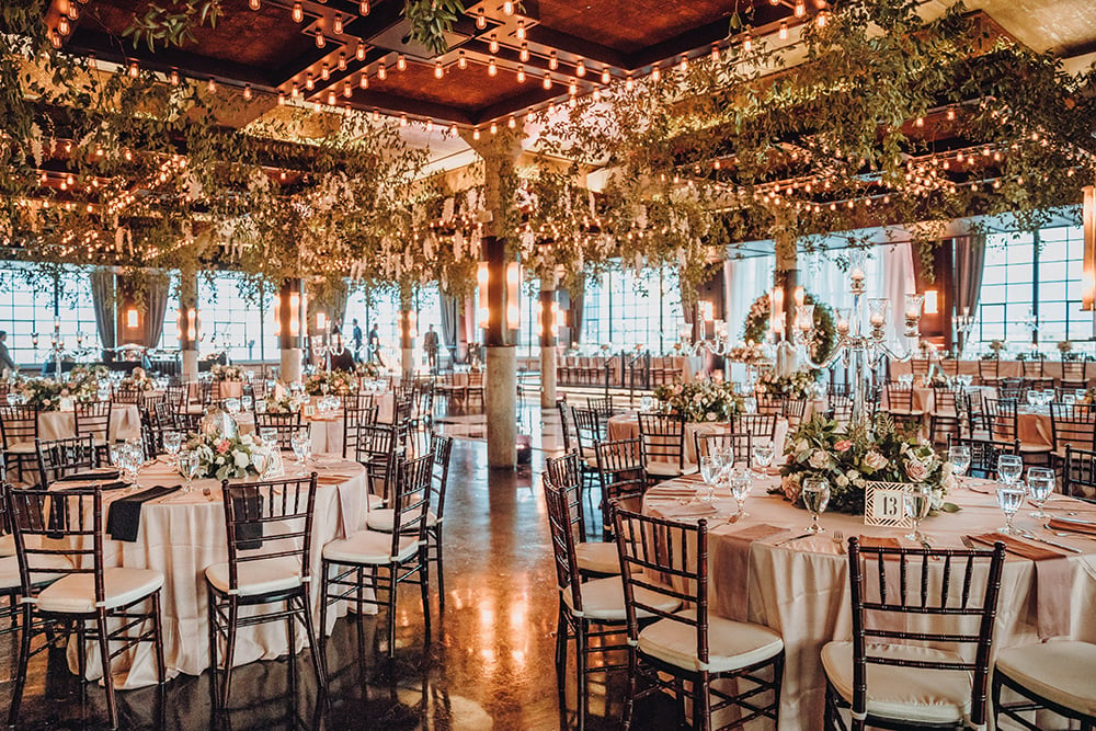 floral ceiling - Art Deco touches - reception at the astorian