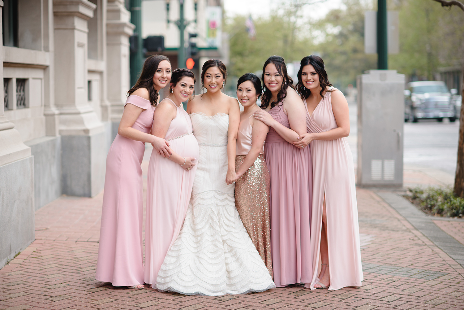 Gold, Ivory, Blush & Pinks - bridesmaids dresses