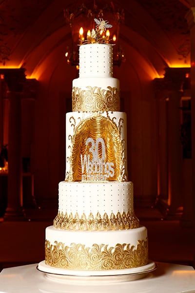 Roses and Diamonds Fondant Wedding Cake - W089 – Circo's Pastry Shop